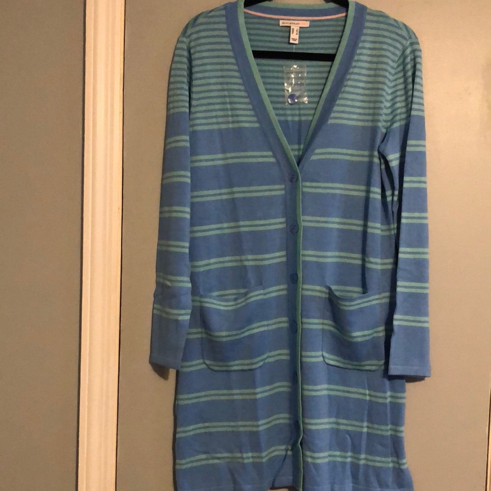 New Isaac Mizrahi live Long Cardigan Large